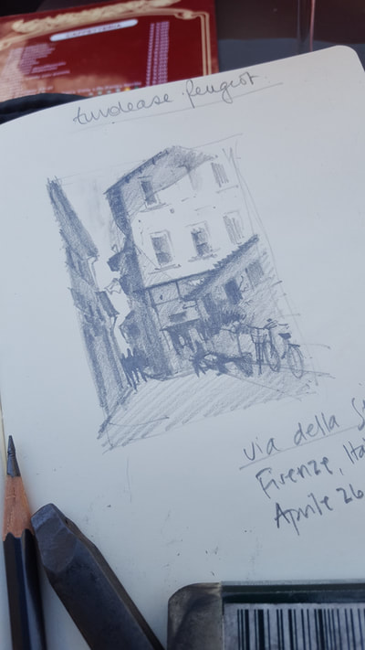 
Amanda Brett Watercolour ARtist, quick sketch in Florence