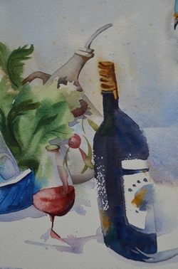 Amanda Brett artist, Harvest: Red, Red Wine (detail)